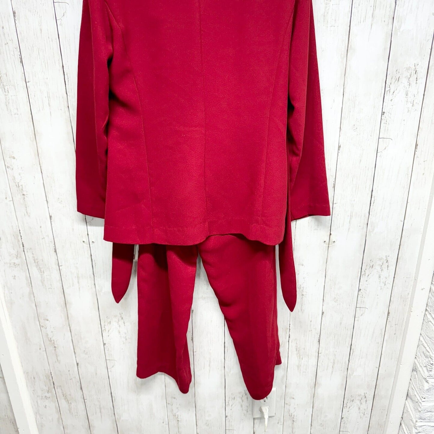 KS Collection 2 Piece Suit Women’s Sz 10P Matching Top Pants Blazer Red Workwear