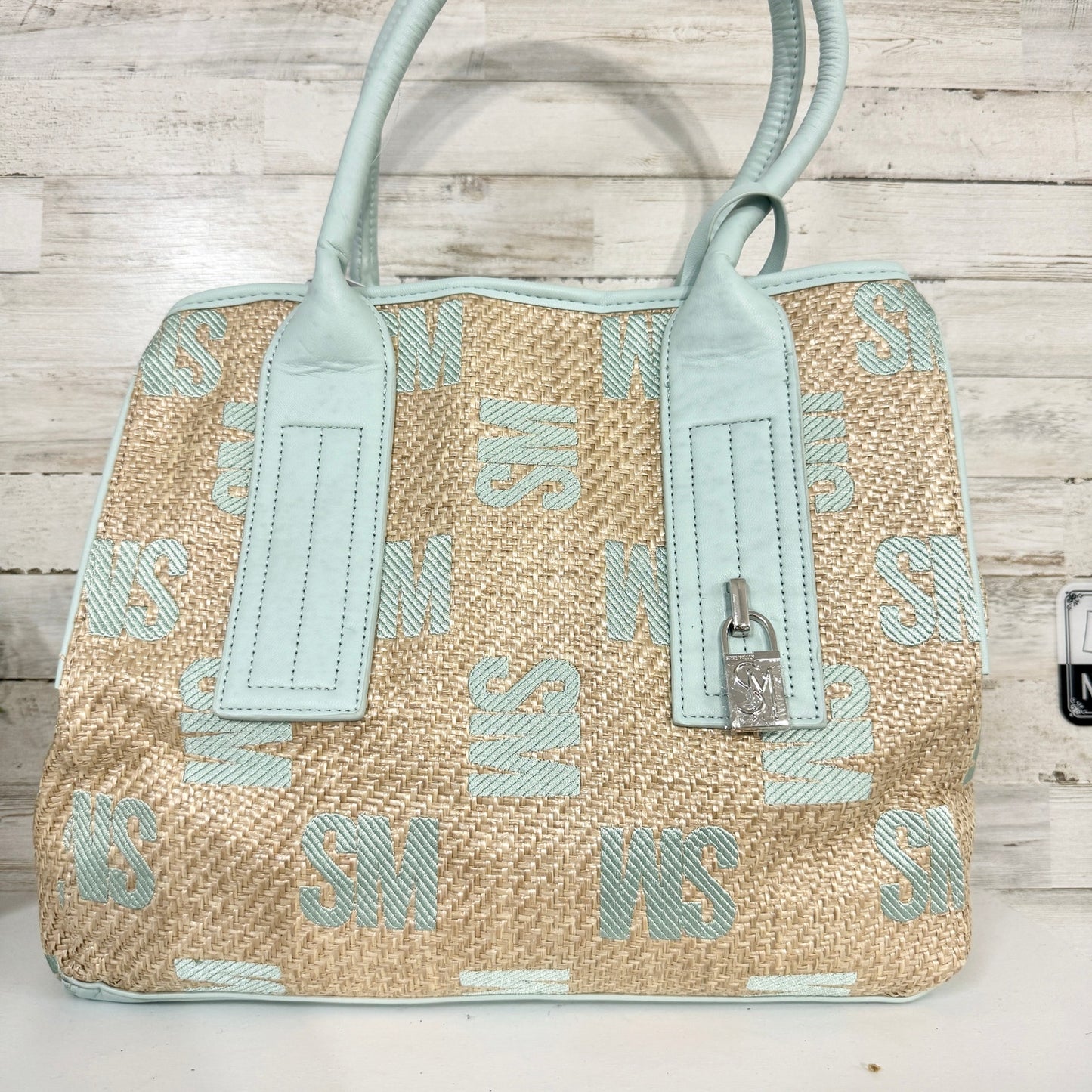 Steve Madden Women Teal Summer Oversized Large Tote Bag