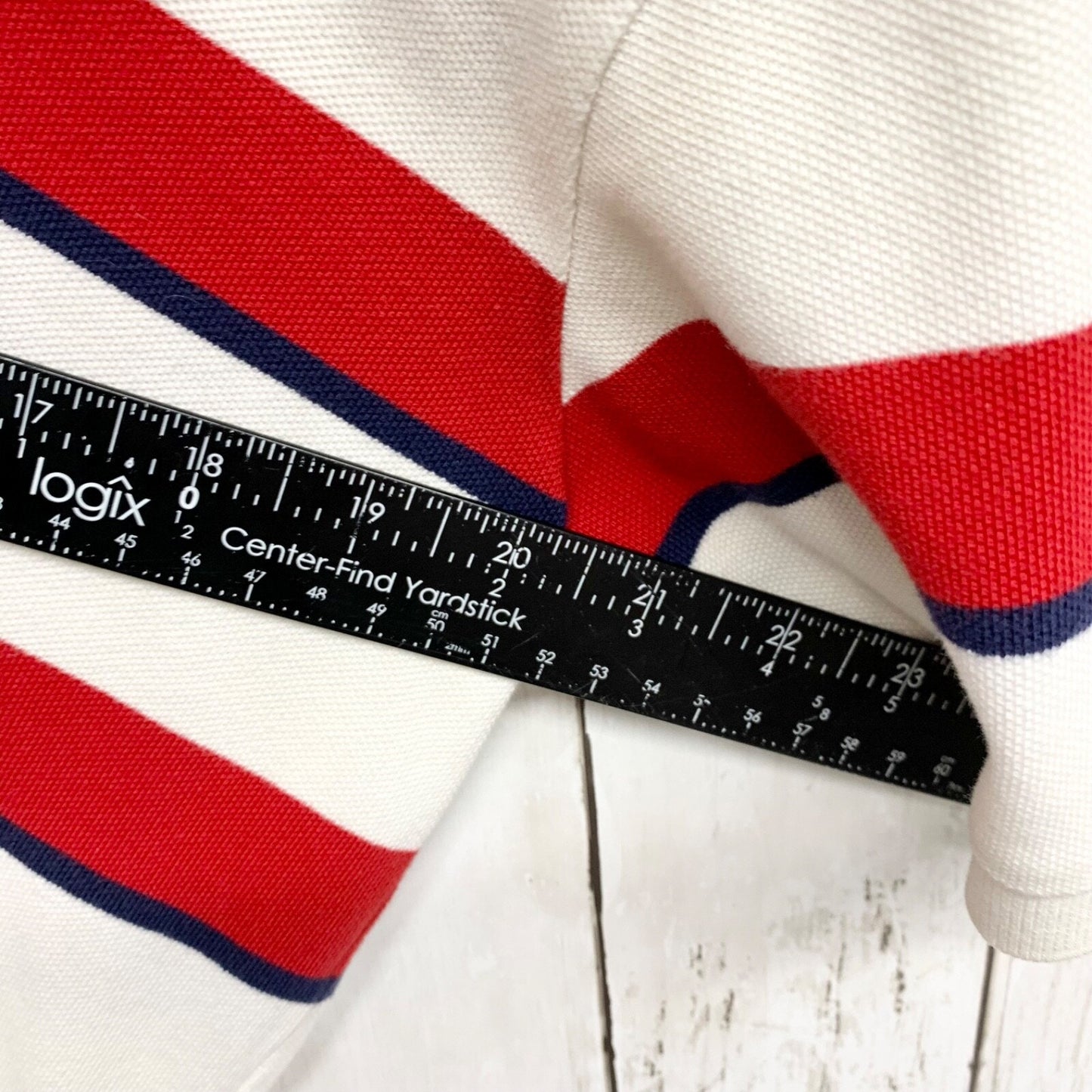 Polo Ralph Lauren Shirt Men Size Medium Collared Button Stripe Polo Red White