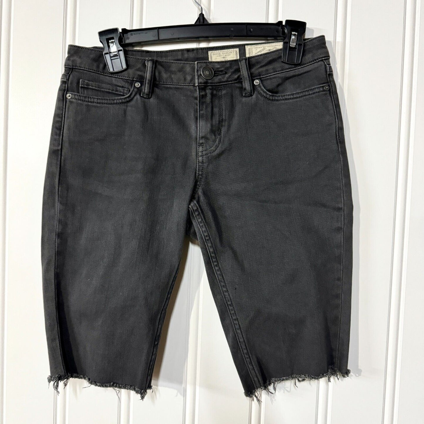ALL SAINTS Shorts Mens Size 27W Bike Short Slim Fitting Distressed Ripped Grey