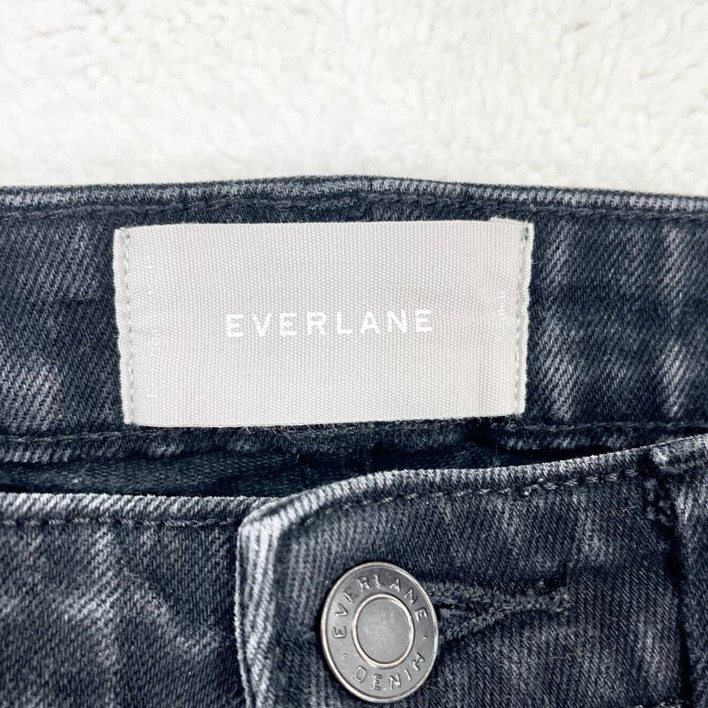Everlane Skinny Mid Rise Ankle Cut Black Cotton Blended Jean Size 28