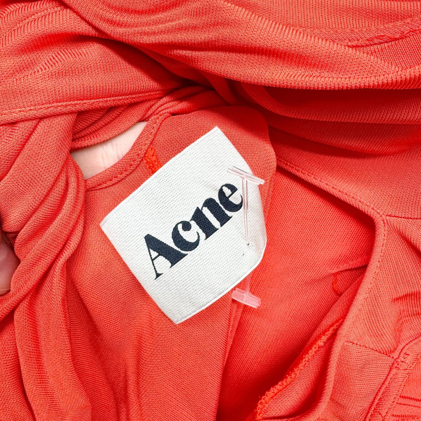 Acne Studios Twisted Draped Mini Coral Cap Sleeve Dress Size EU 42/US 10
