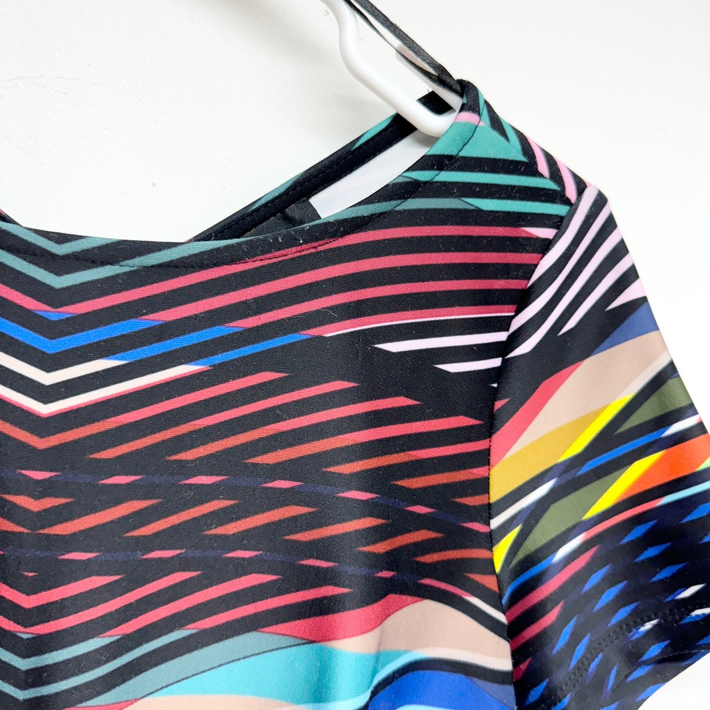 Maia Womens Multicolor Zip Up Mini Short Sleeve Dress Size 4