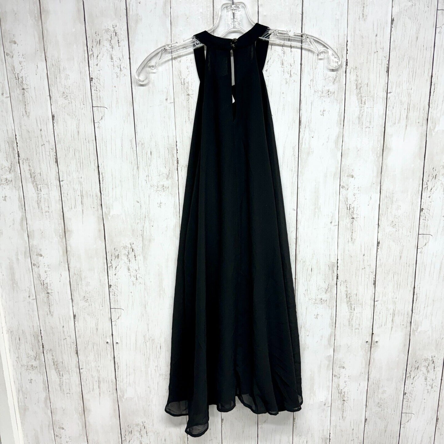 ASTR THE LABEL Dress Women Size XS Mini Haltered Neck Sleeveless Black Flat Lay