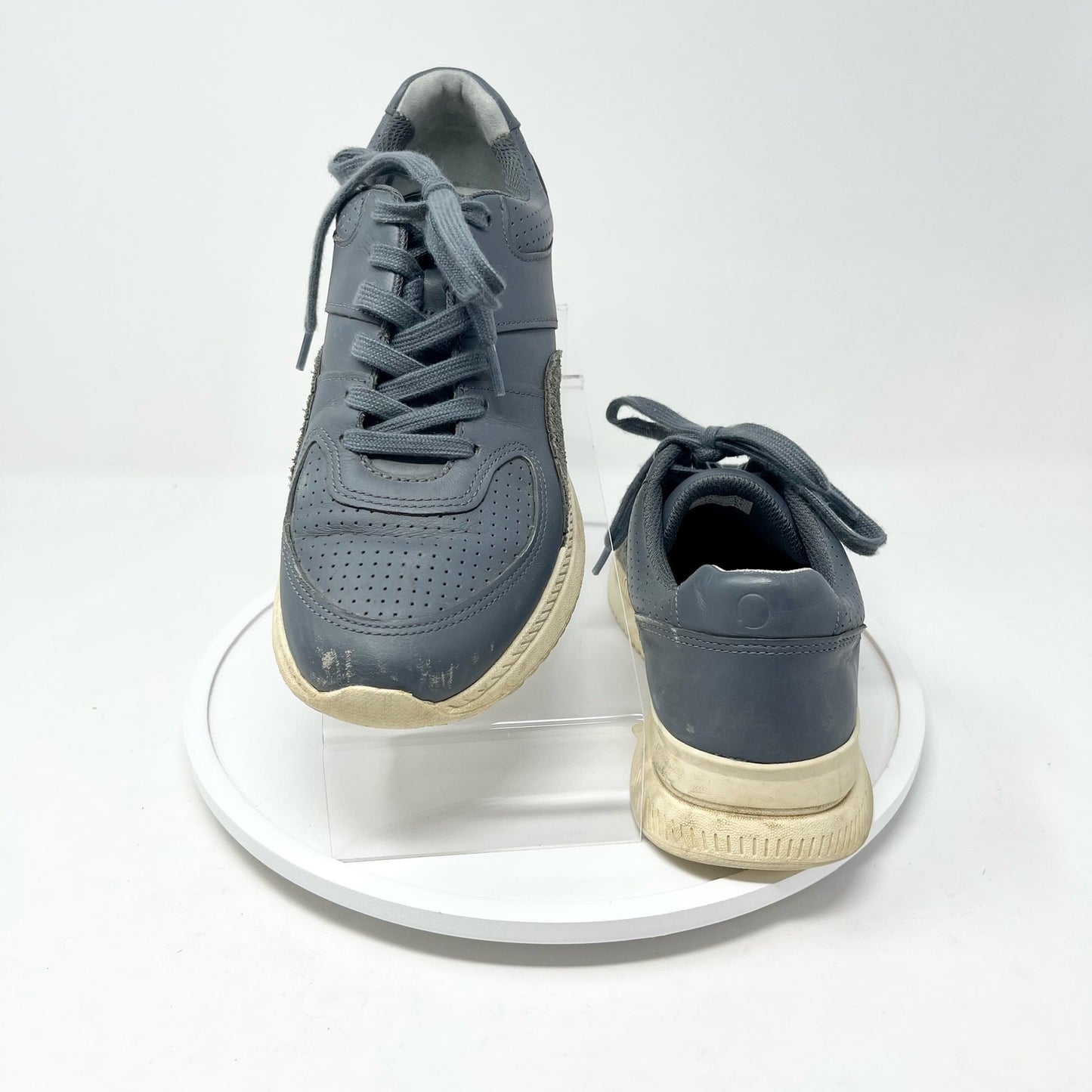 Everlane Women's The Trainer Leather Everyday Casual Sneaker Slate Gray Size 8
