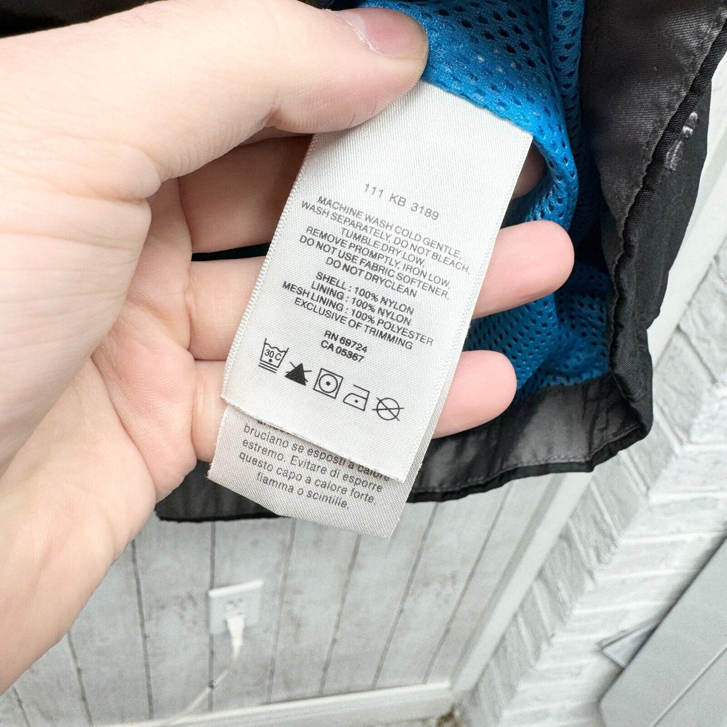 COLUMBIA Jacket Kid 18/20 Windbreaker Black/Grey Zip Up Hooded Front Pocket