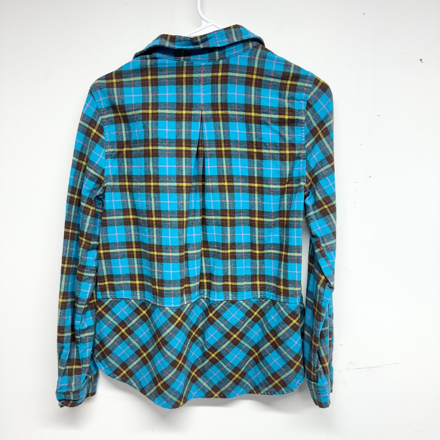Sundance Womens Sweet Sally Blue & Pink Plaid Flannel Size M 100% Cotton