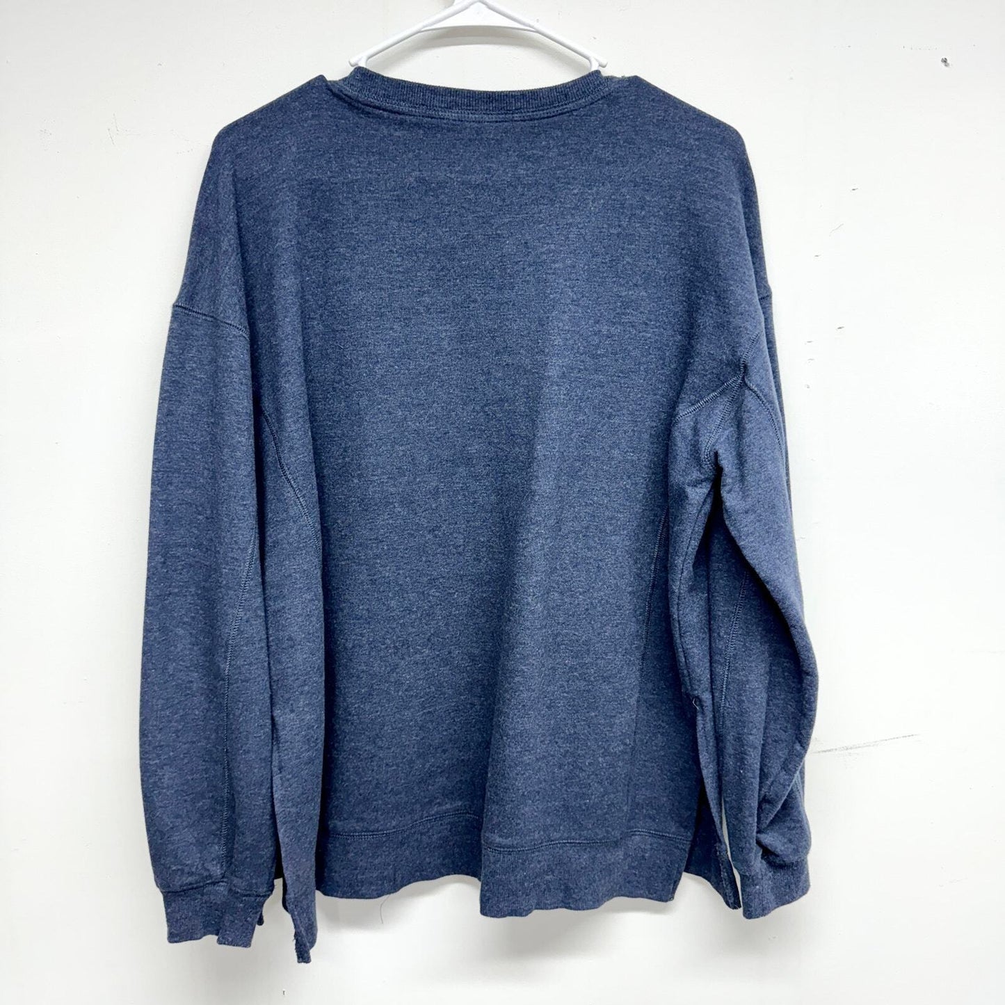 Wildfox Crewneck Pullover Dark Blue Embroidered Graphic Sweater Size Large