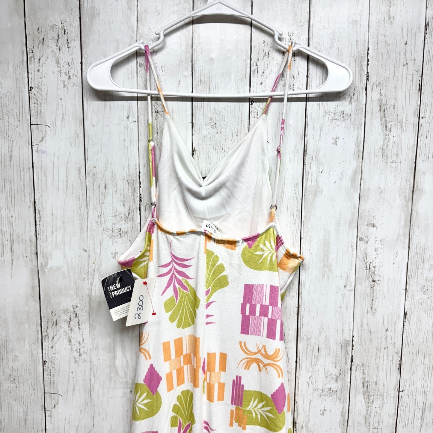 New Le Lis Dress Women Size Large Tropical Print Adjustable Spaghetti Strap Maxi