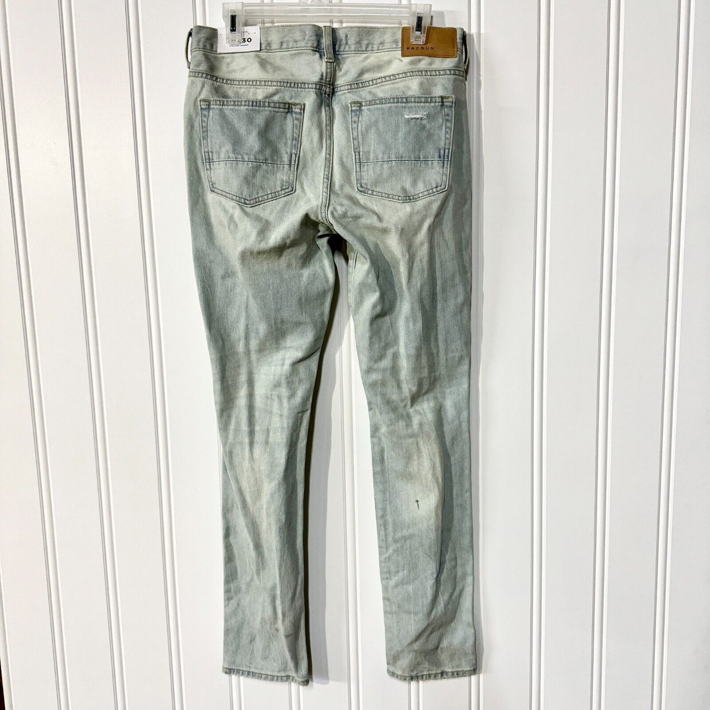 PACSON Jeans Men Size 30X30 Stacked Skinny Distressed Light Acid Washed NEW
