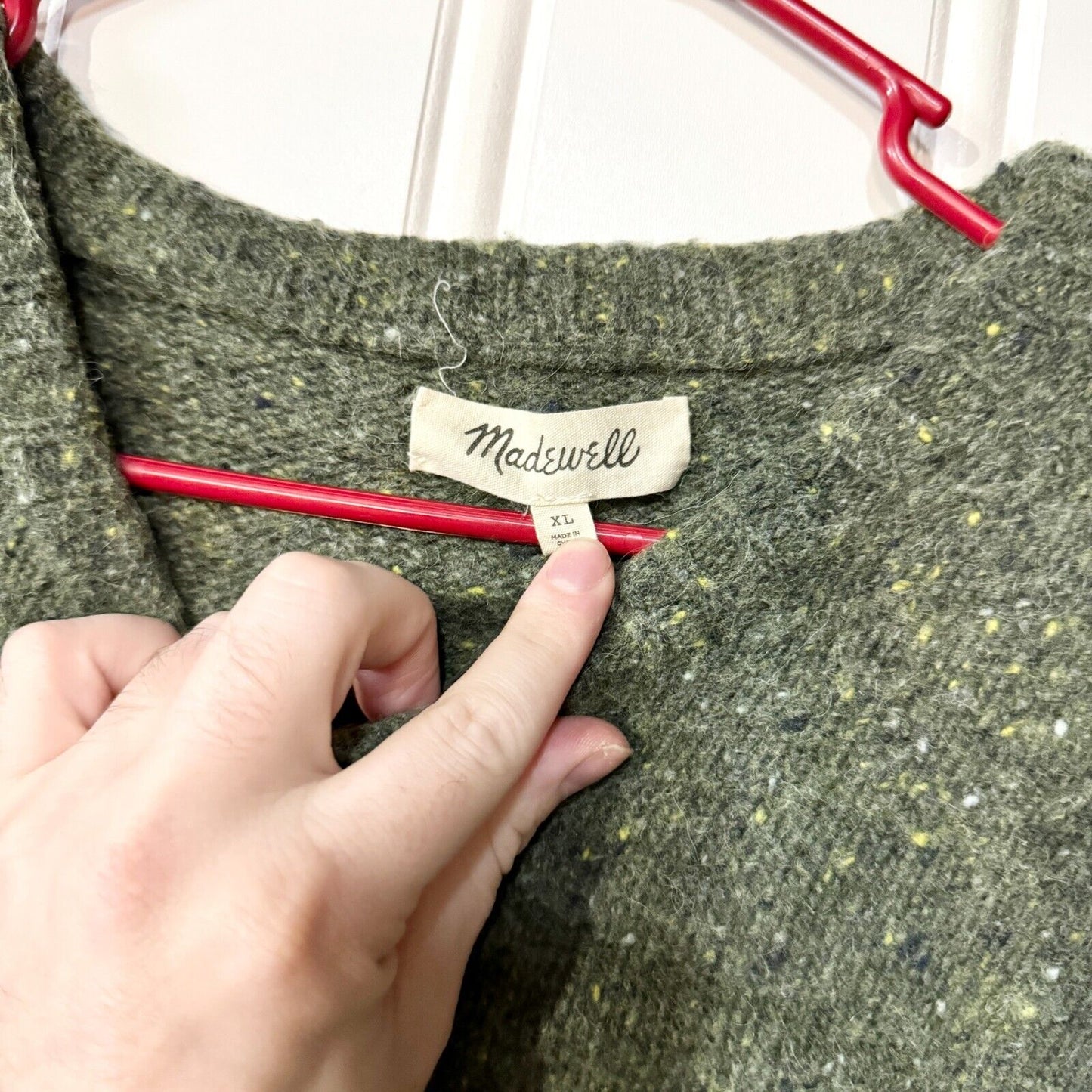 Madewell Green Long Sleeve Knit Wool Blend Sweater Crewneck Size XL