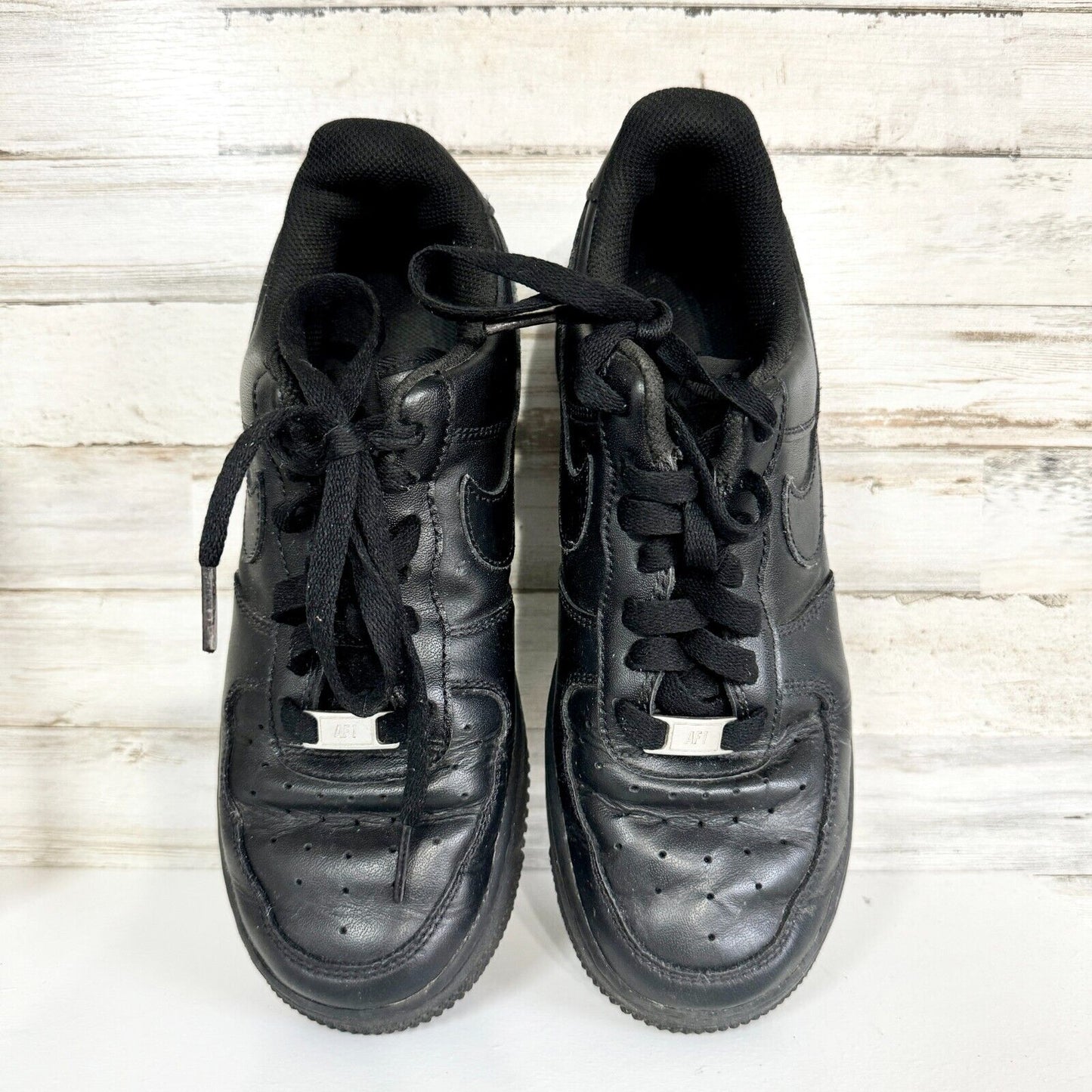 Vintage NIKE Air Force 1 07 W 8.5 Low Supreme Black Sneakers Shoes 315100 001