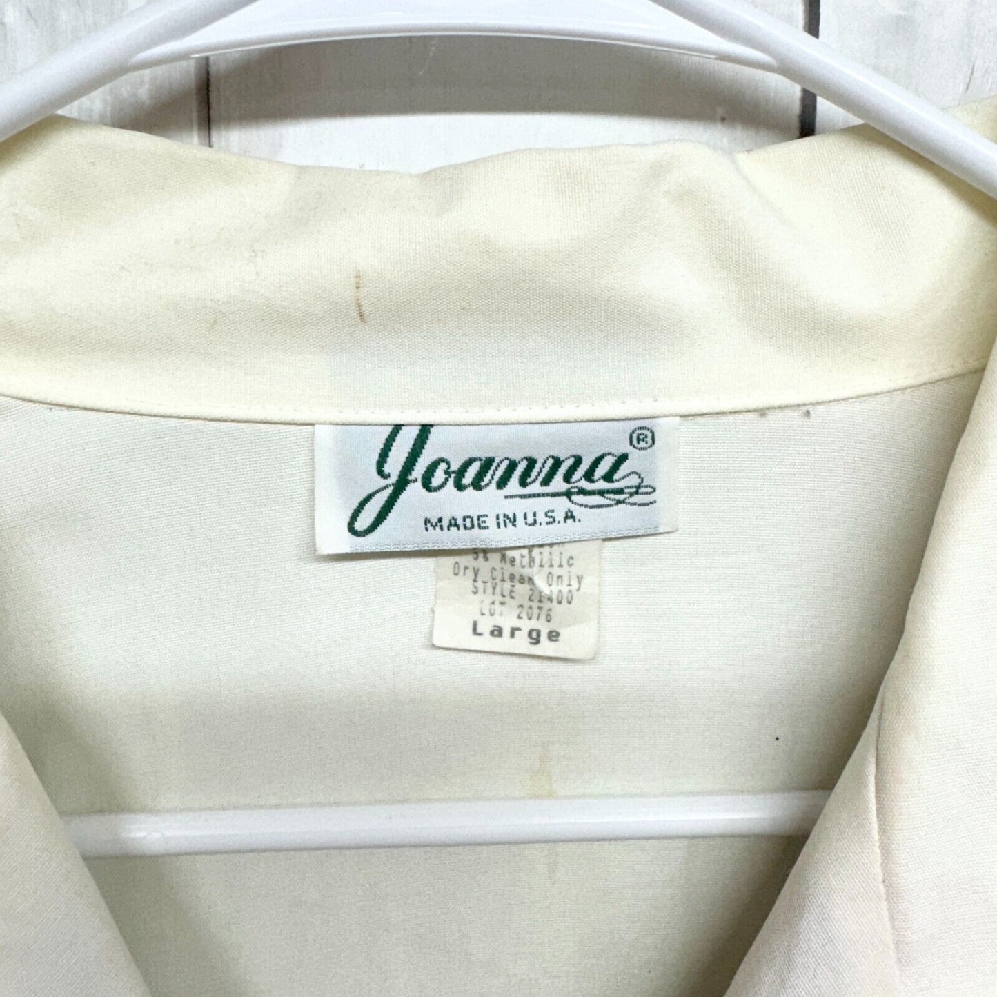 VTG JOANNA Shirt Women Size L Button Down Floral Velvet Long Sleeve Collared