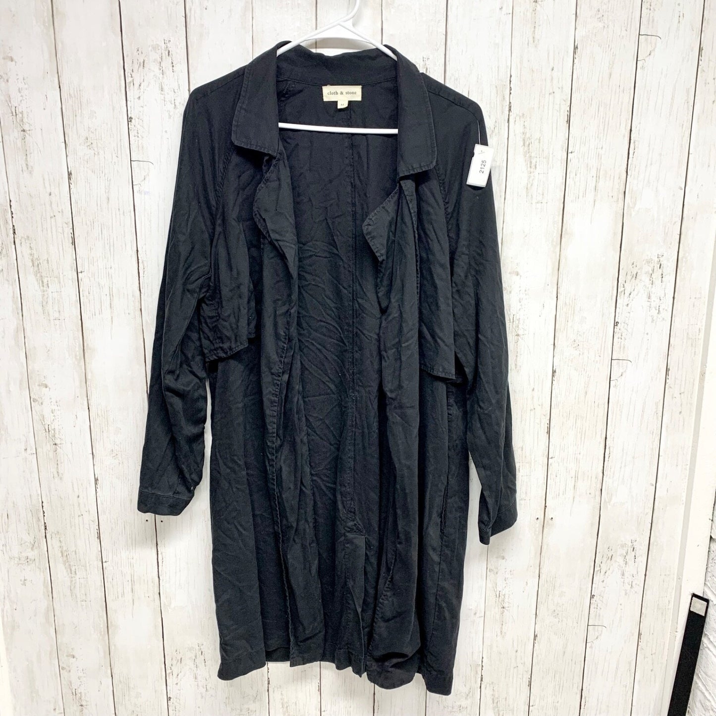 Cloth & Stone Jacket Women Size Medium Collared Split Back Trench Black Everyday