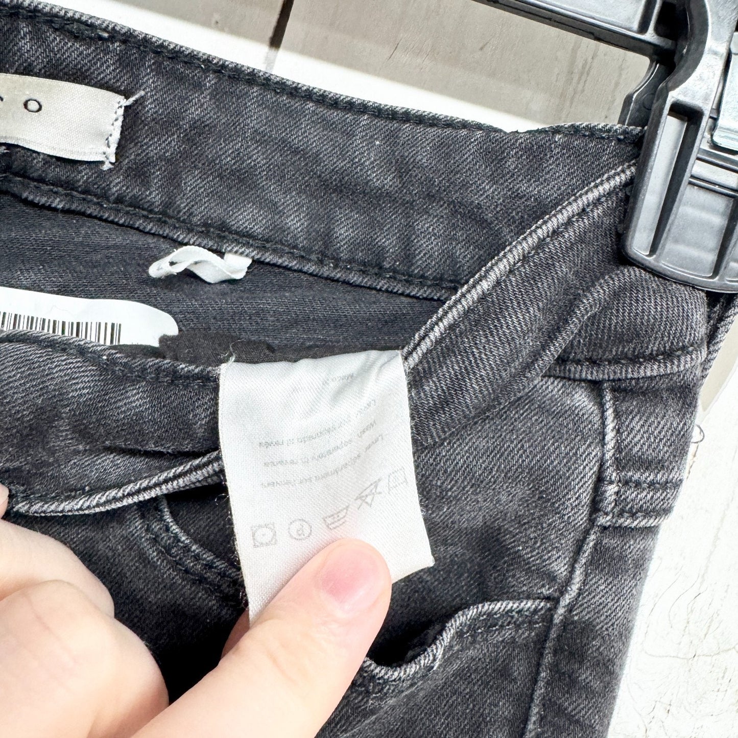 Sandro Pants Women ERU 36 Washed Black Slim Skinny Denim Jeans Zip Fly 5-Pocket