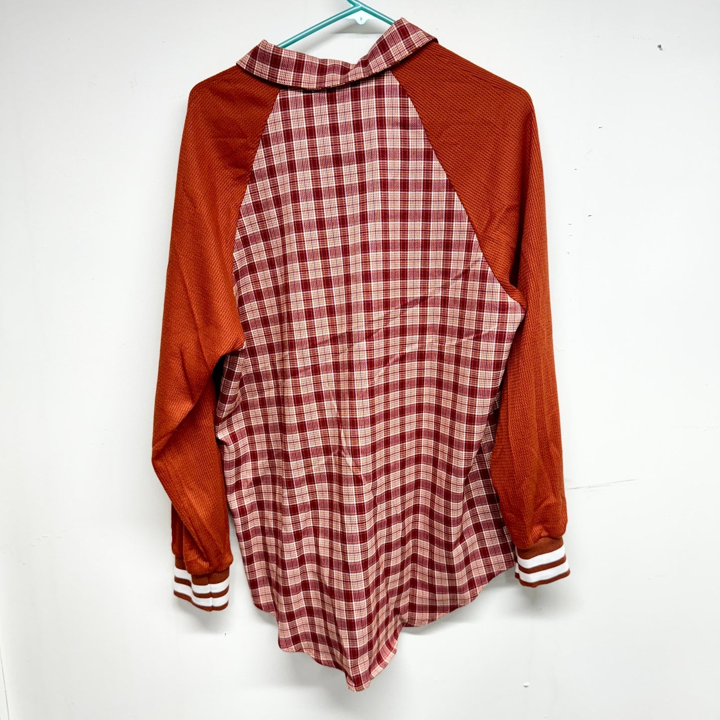CIDER WOMEN RED PLAID PATTERN BUTTON DOWN JACKET SIZE LARGE