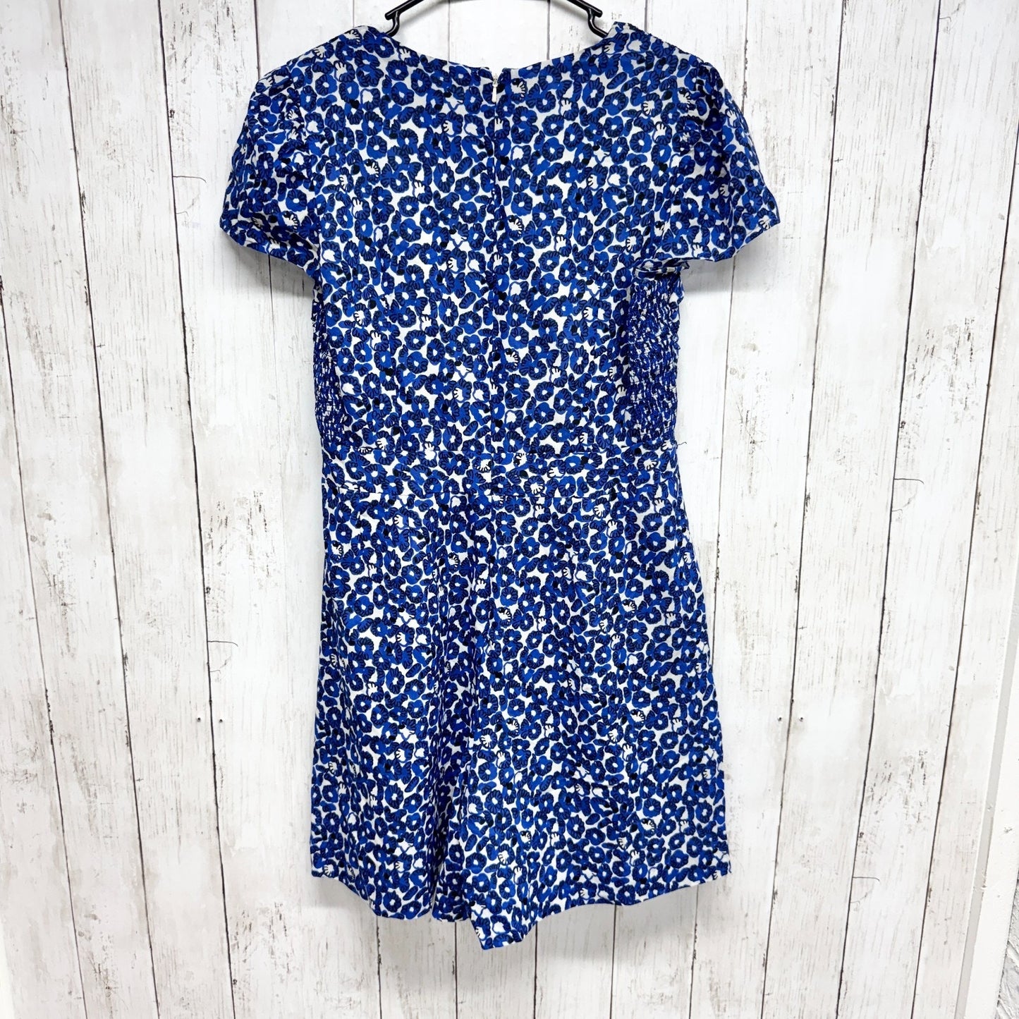 Anthropologie Leifnotes Dress Women Size 12 Drafted Petals Romper Blue Floral
