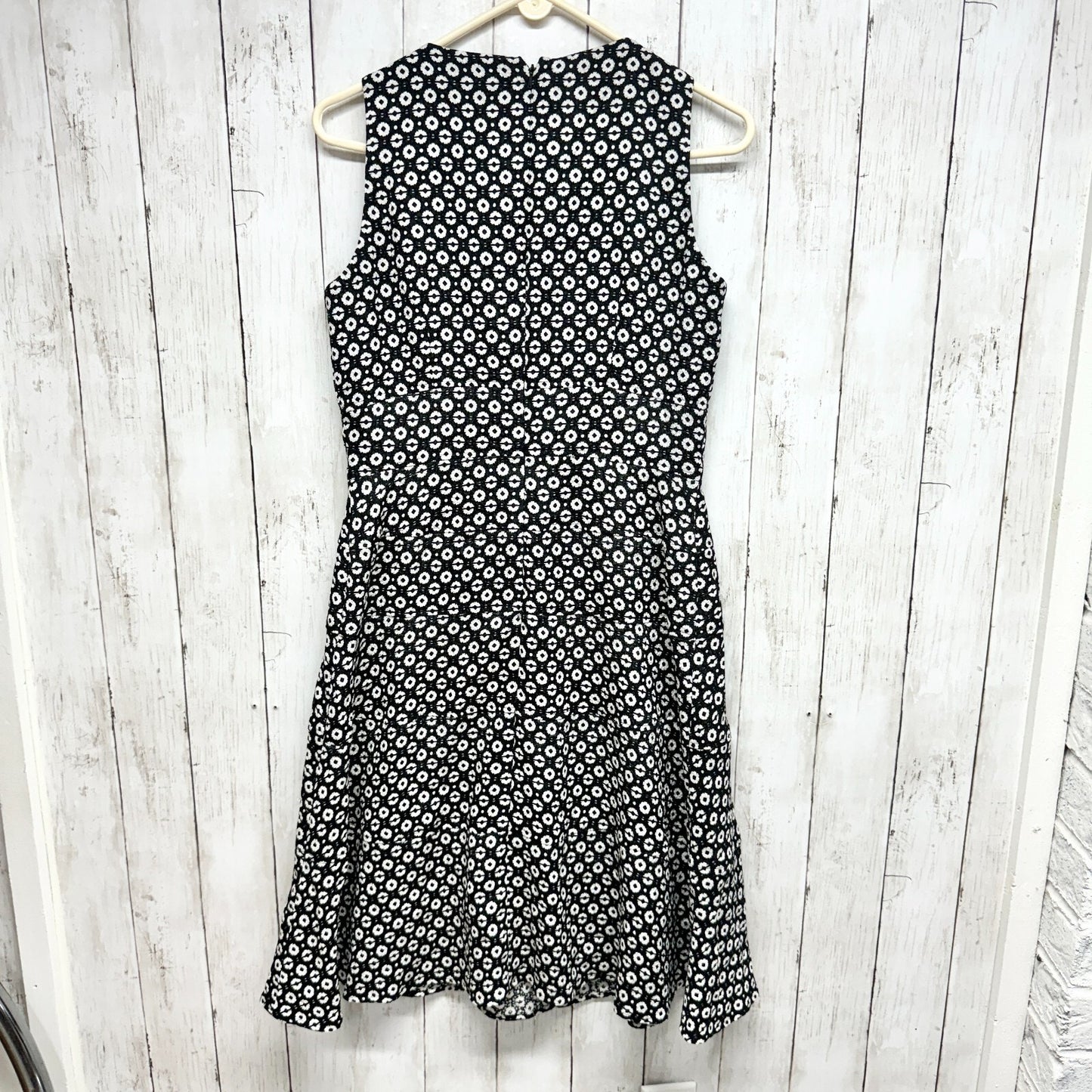 Anne Klein Dress Women 8 Black and White Print Dress Vintage Mini Sleeveless