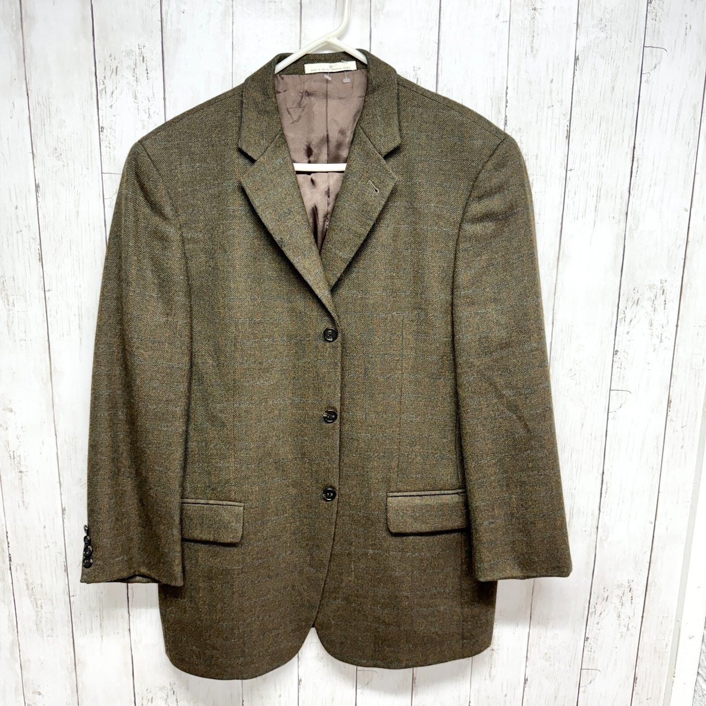 Vintage Nordstrom Joseph Abboud Blazer Men 41R Wool Tweed Triple Button Pocket