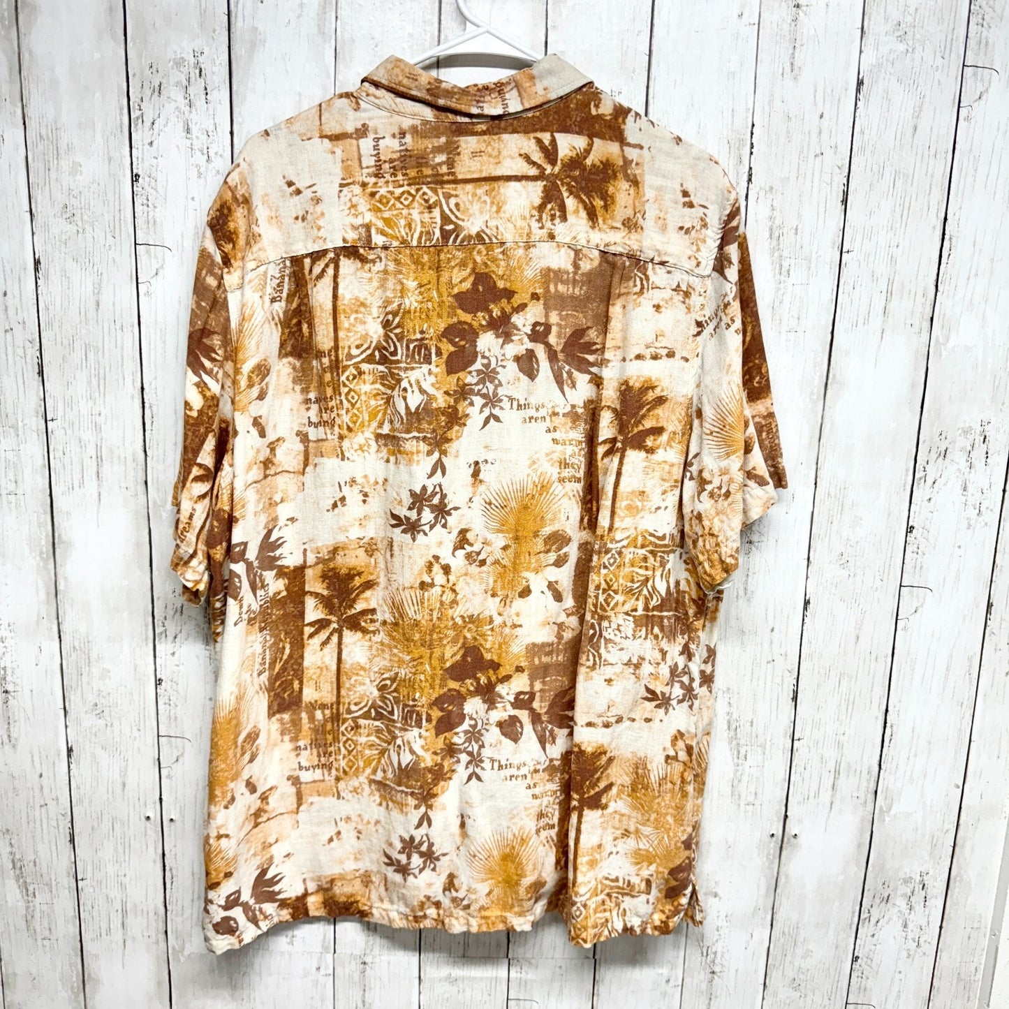 Margaritaville Mens Sz XL Short Sleeve Silk Shirt Hawaiian Jimmy Buffett Tropic