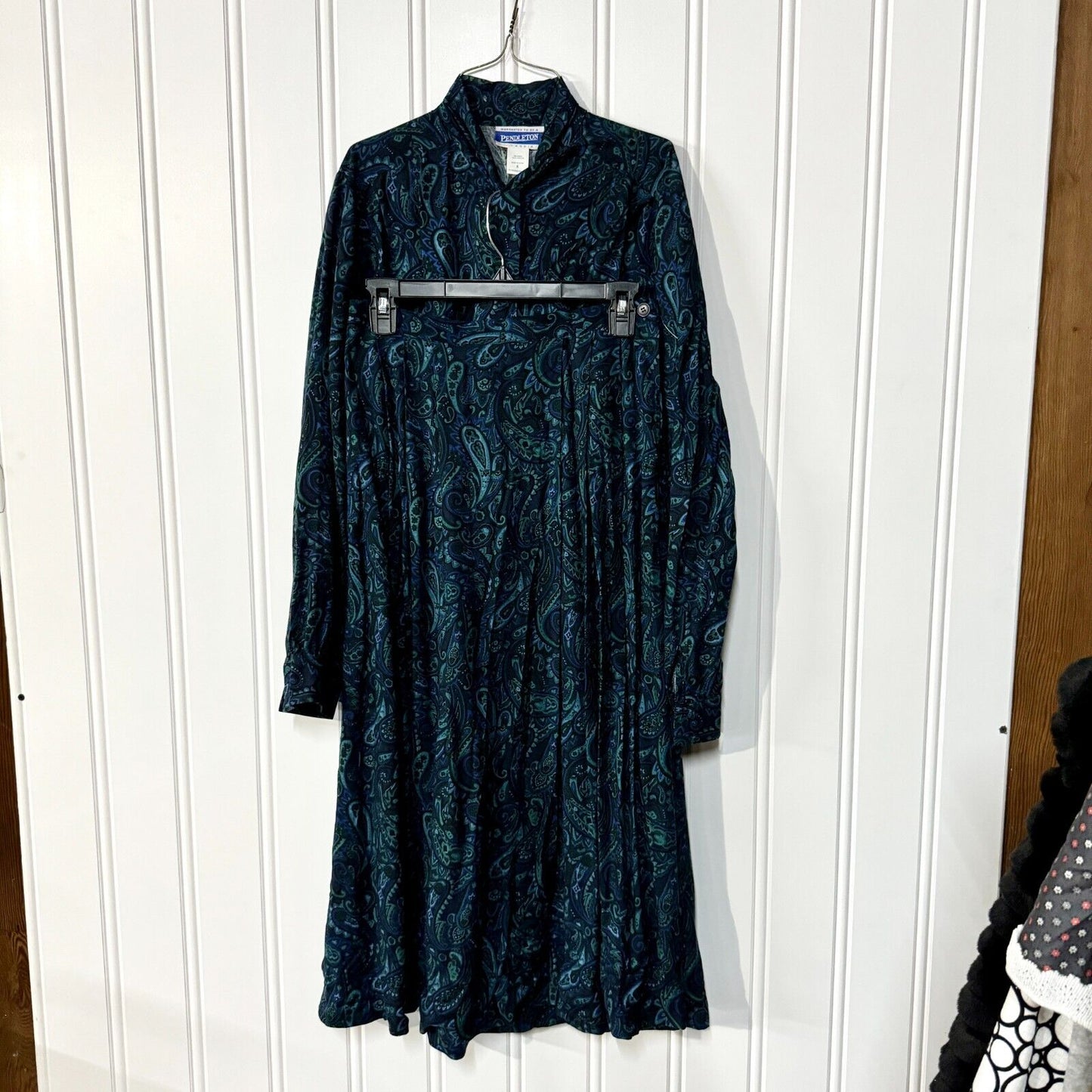 Vintage Pendleton Plaid Rayon Skirt + Button Shirt Suit Set Size 8
