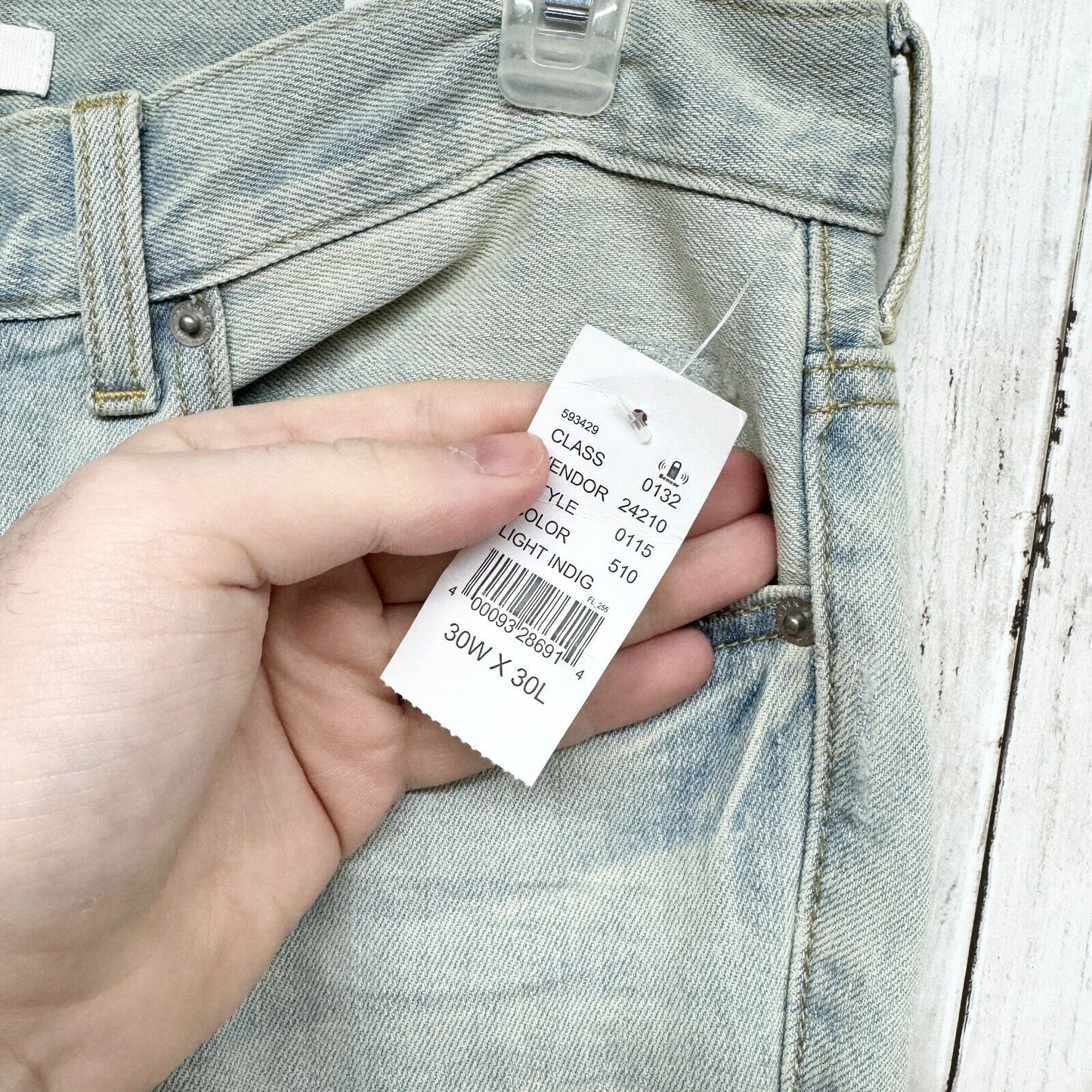 PACSUN Jeans Men Size 30X30 Light Wash Stacked Skinny Distressed Ripped 5 Pocket