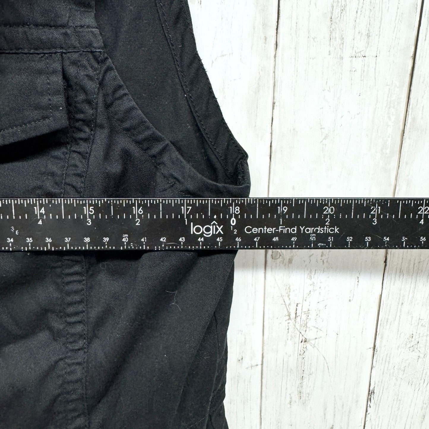 Elliot Lauren Vest Women Sz M Black Utility Zip Button Front Cinch Waist Pockets
