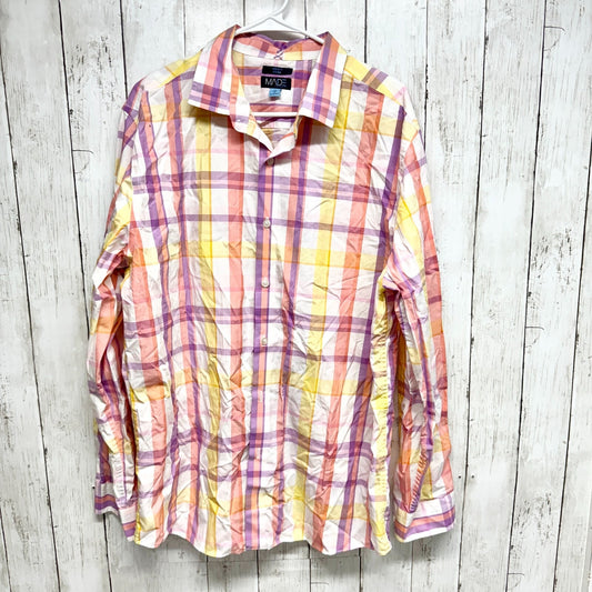 Cam Newton Made Shirt Men XL Multicolor Plaid Collared Long Sleeve Button Down