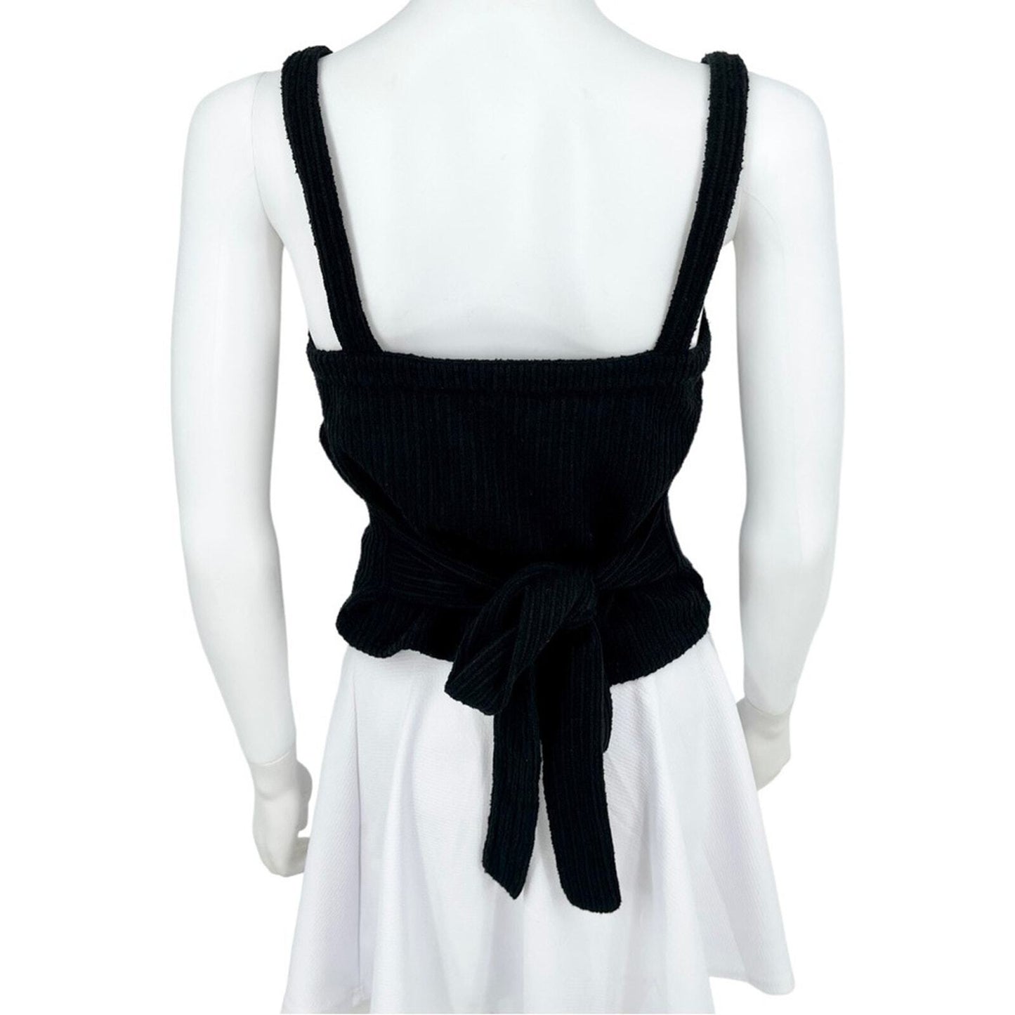 MADEWELL Tank Top Women Size Small Bow Black Accent Wool Sweater Knit