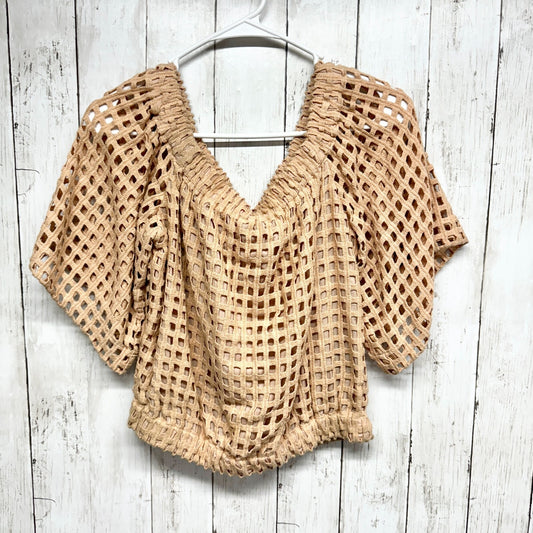 Dear Creatures Top Womens Medium Laced Crossover Crop Top Crochet Off Shoulder