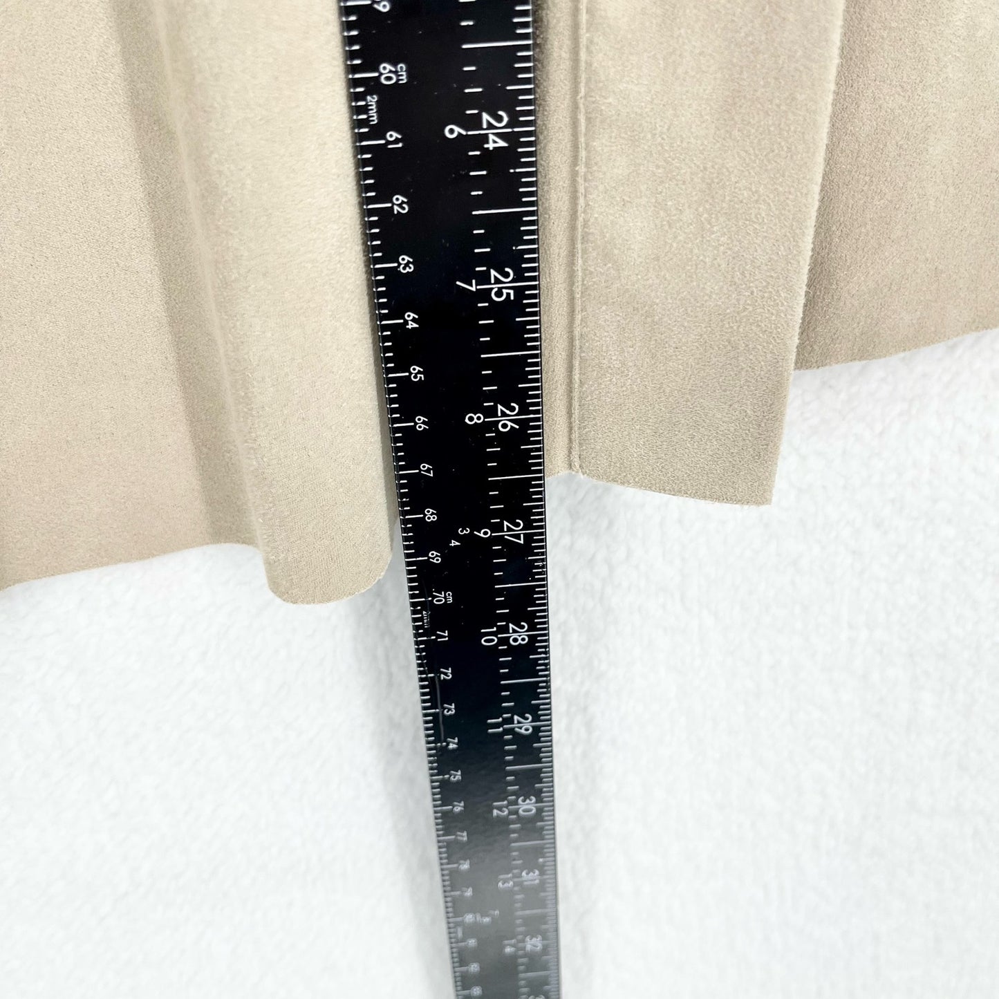 Zara Basic Women's Tan Faux Suede Midi Business Button Size Small Casual Skirt