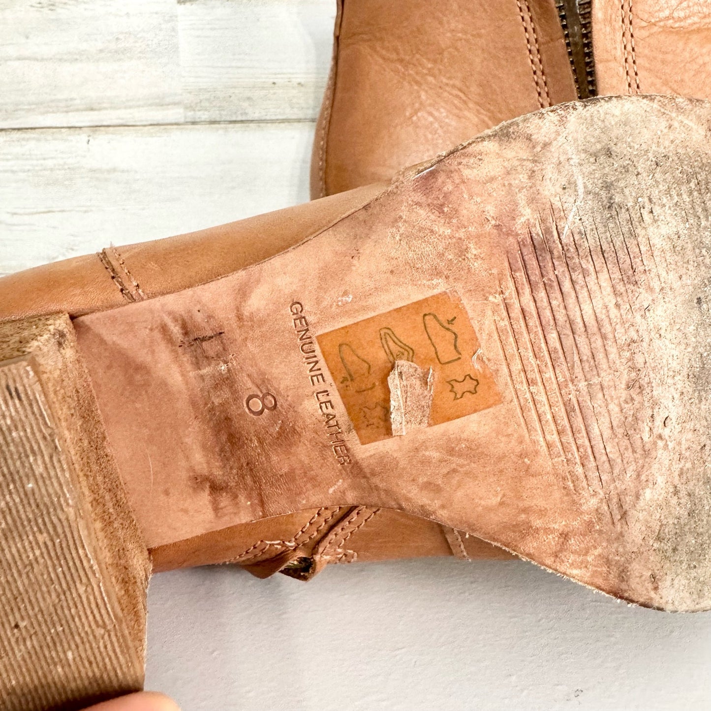 Madewell Women The Billie Brown Side Zipper Leather Ankle Bootie Size 8