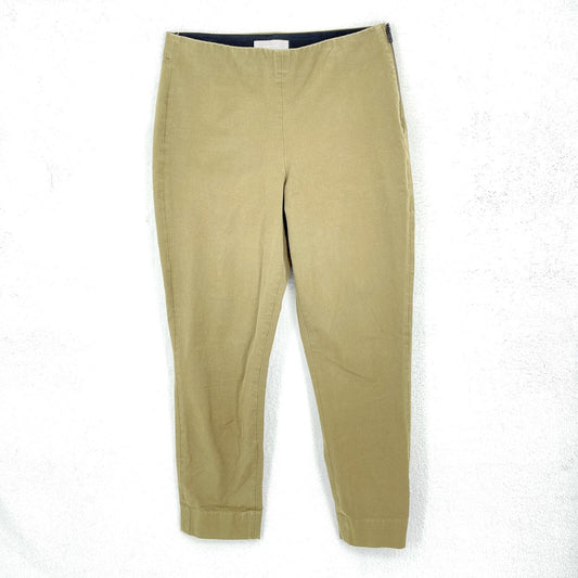Everlane High Waisted Straight Leg Workwear Tan Elastic Waist Pants Size 8