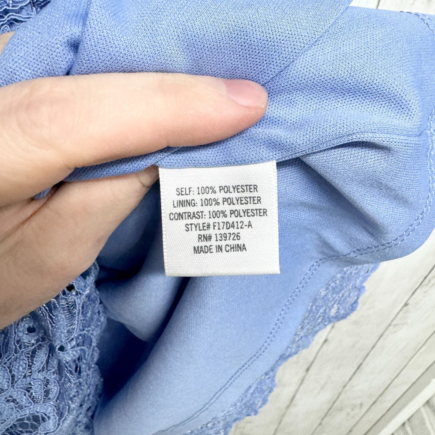 Francesca’s Dress Women Size M Periwinkle Off Shoulder Blue Lace Mini Fairy