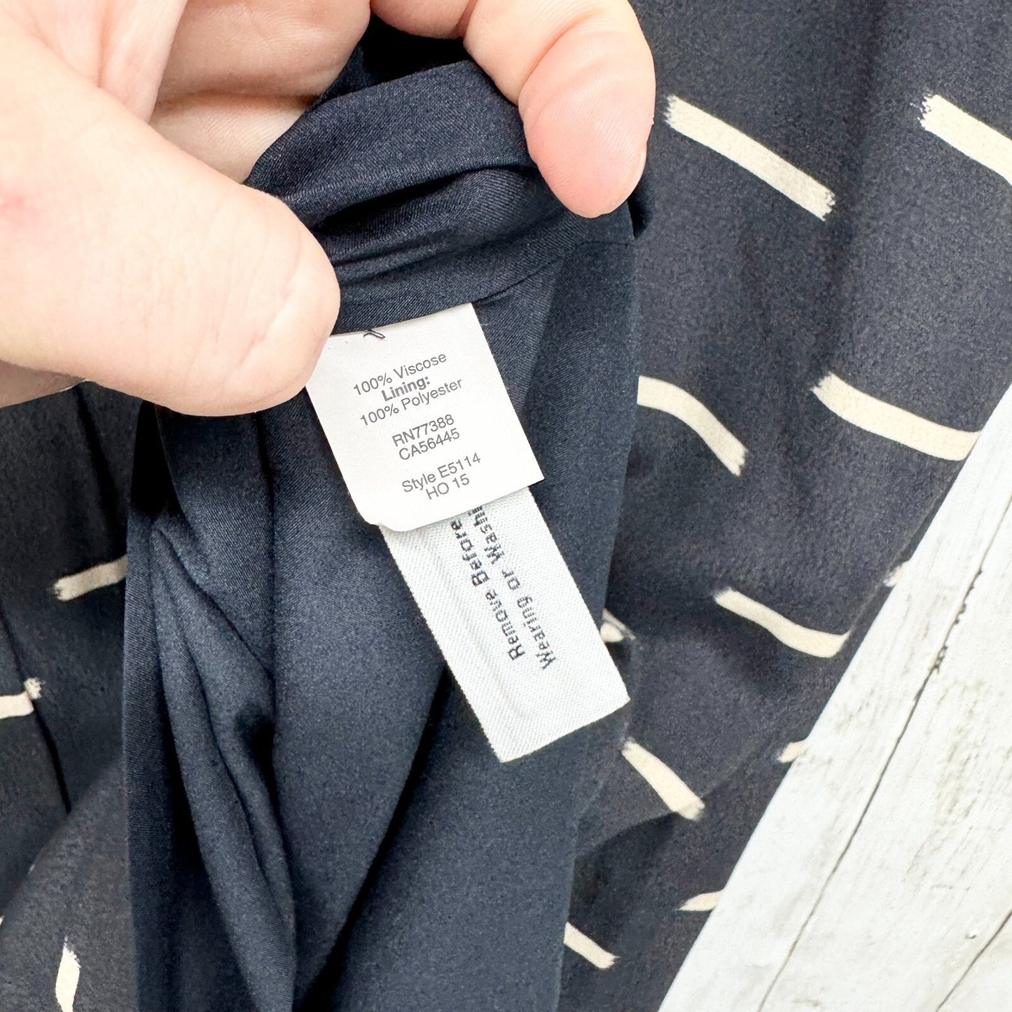 Madewell Dress Size 4 Navy Blue White Ikat Dash Short Sleeve Rear Zip Shift Mini