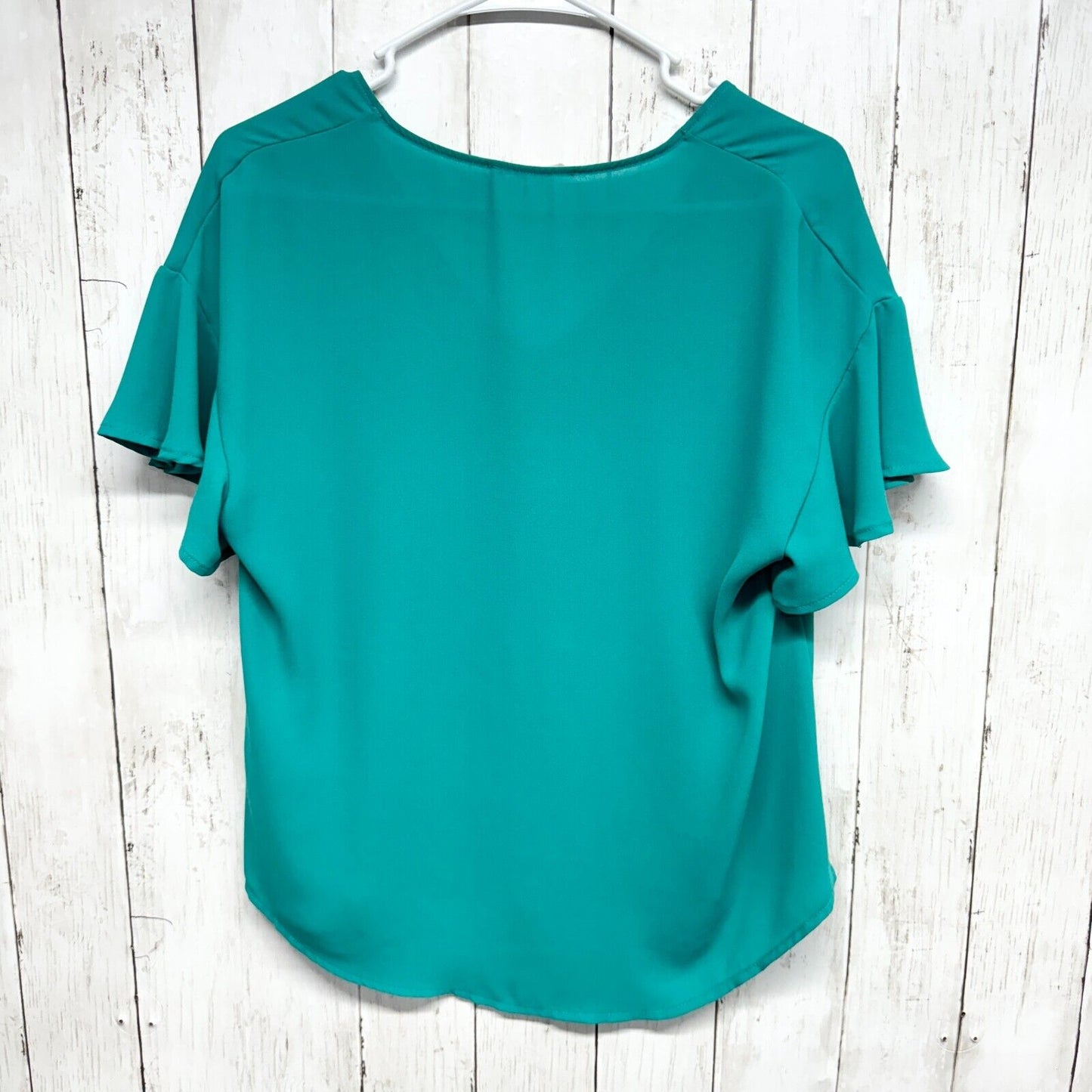 LUSH Blouse Women Size S Deep V Short Sleeve High Low Casual Business Casual