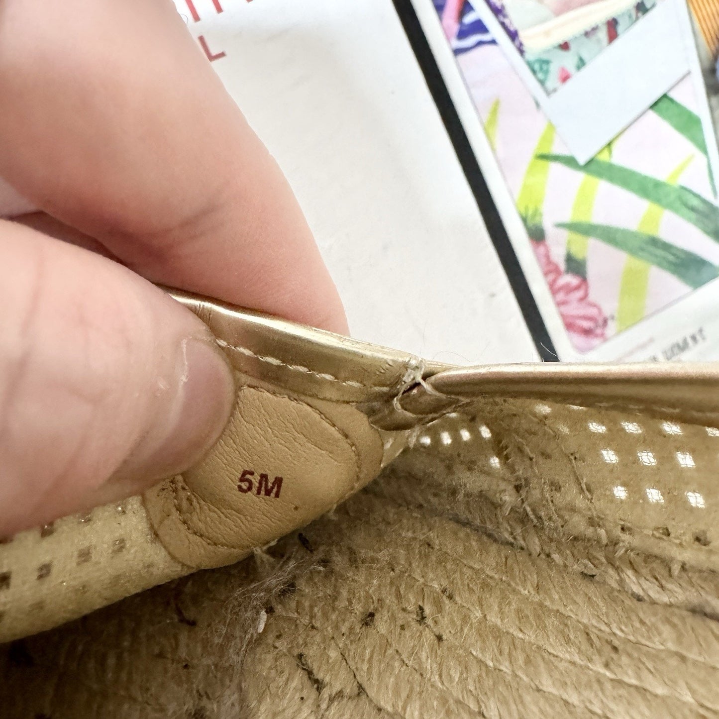 Michael Kors Shoes Women Size 5M Gold Metallic Gold Embellished Espadrilles Flat