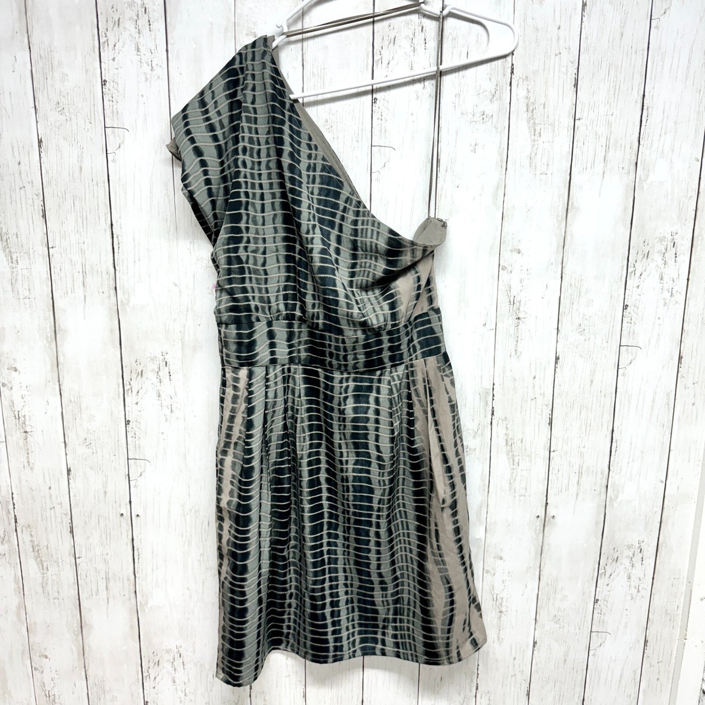 W118 Walter Baker Small Raquel Long Sleeve Mini Dress In Green And Cream Print