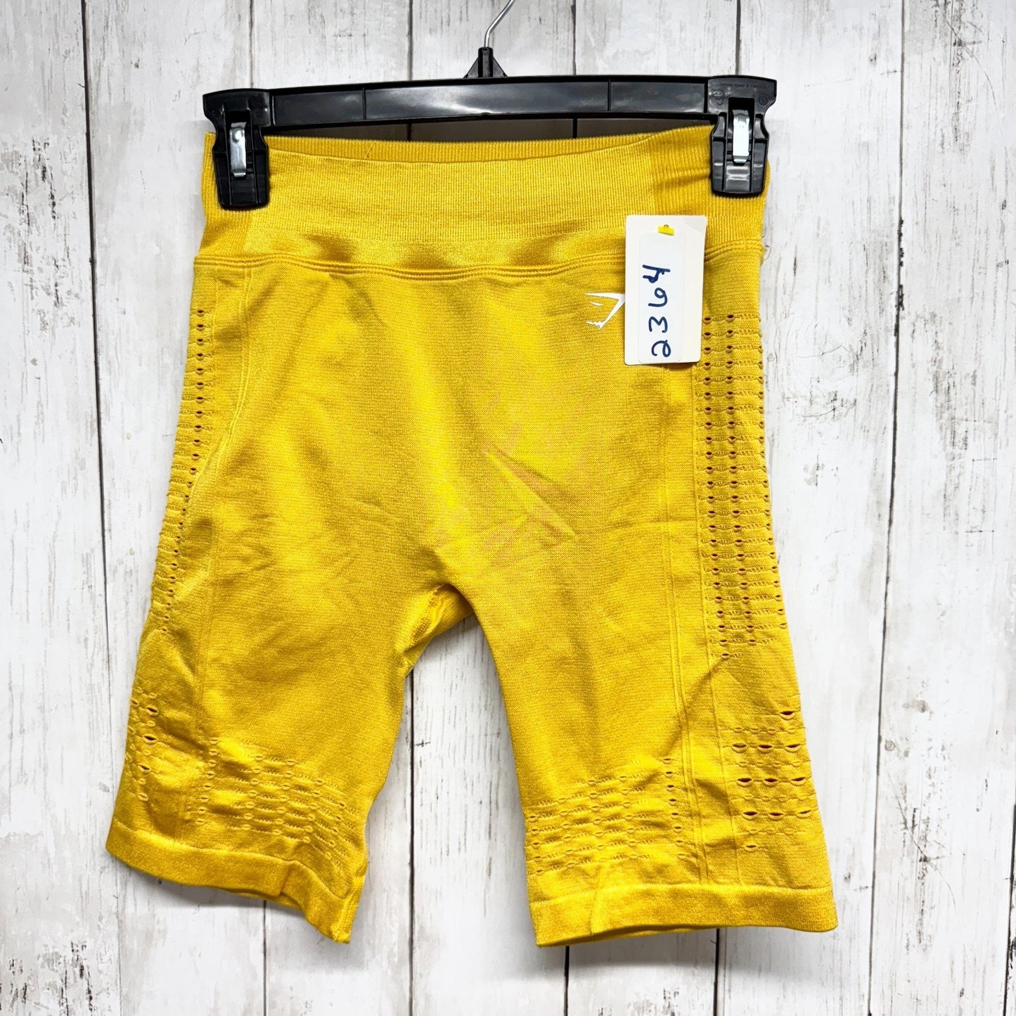 Gymshark Shorts Women Size Small Yellow Seamless Flex Biker Short High Waisted