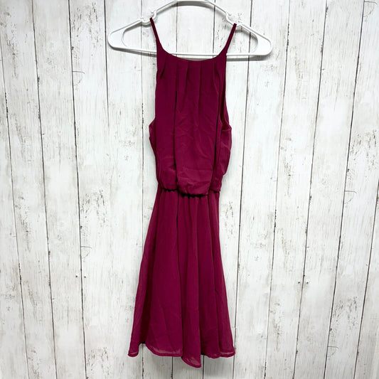 BLUE RAIN Dress Women Size XS Purple Mini Sleeveless Rutched Waisted Fit & Flare