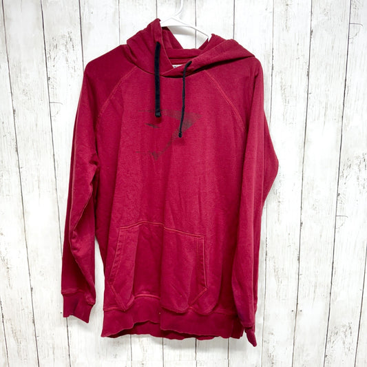 GYMSHARK Hoodie Men Size M Long Sleeve Burgundy Graphic Logo Cotton Athletic