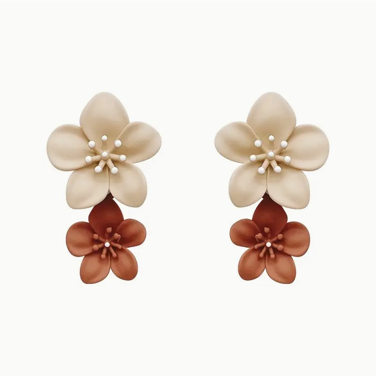Cute Flower Stud Earrings - Hypoallergenic Alloy Material, Durable, Shining