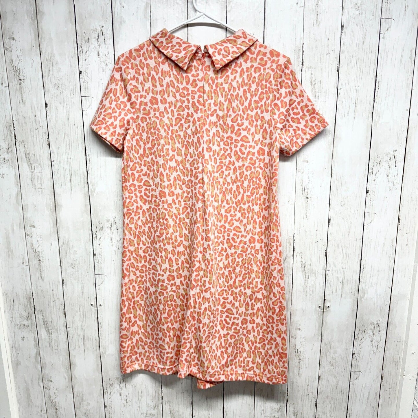TYLER BOE Women XS Classic Kristin Knit Short Sleeve Animal Print Pockets Collar