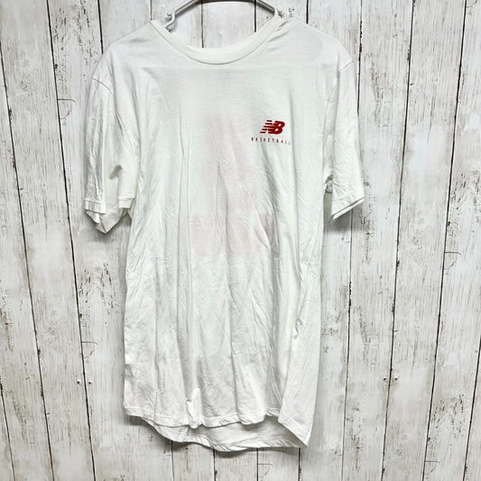 NEW BALANCE Shirt Women Size Medium White Short Sleeve Graphic Logo "WE GOT NOW"