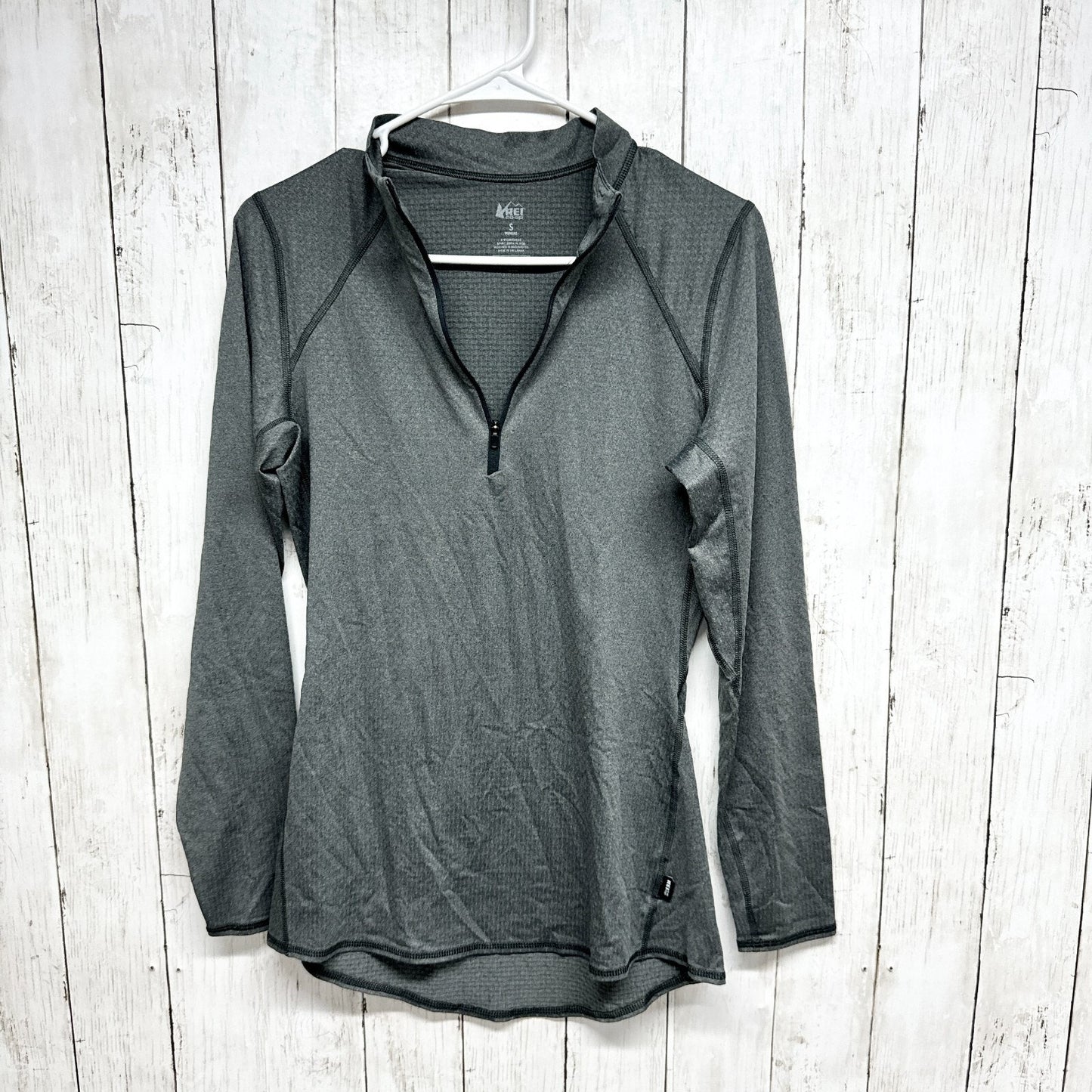 REI Coop Quarter Zip Women Size Small Long Sleeve 1/4 Zip Athletic Gray Outdoor