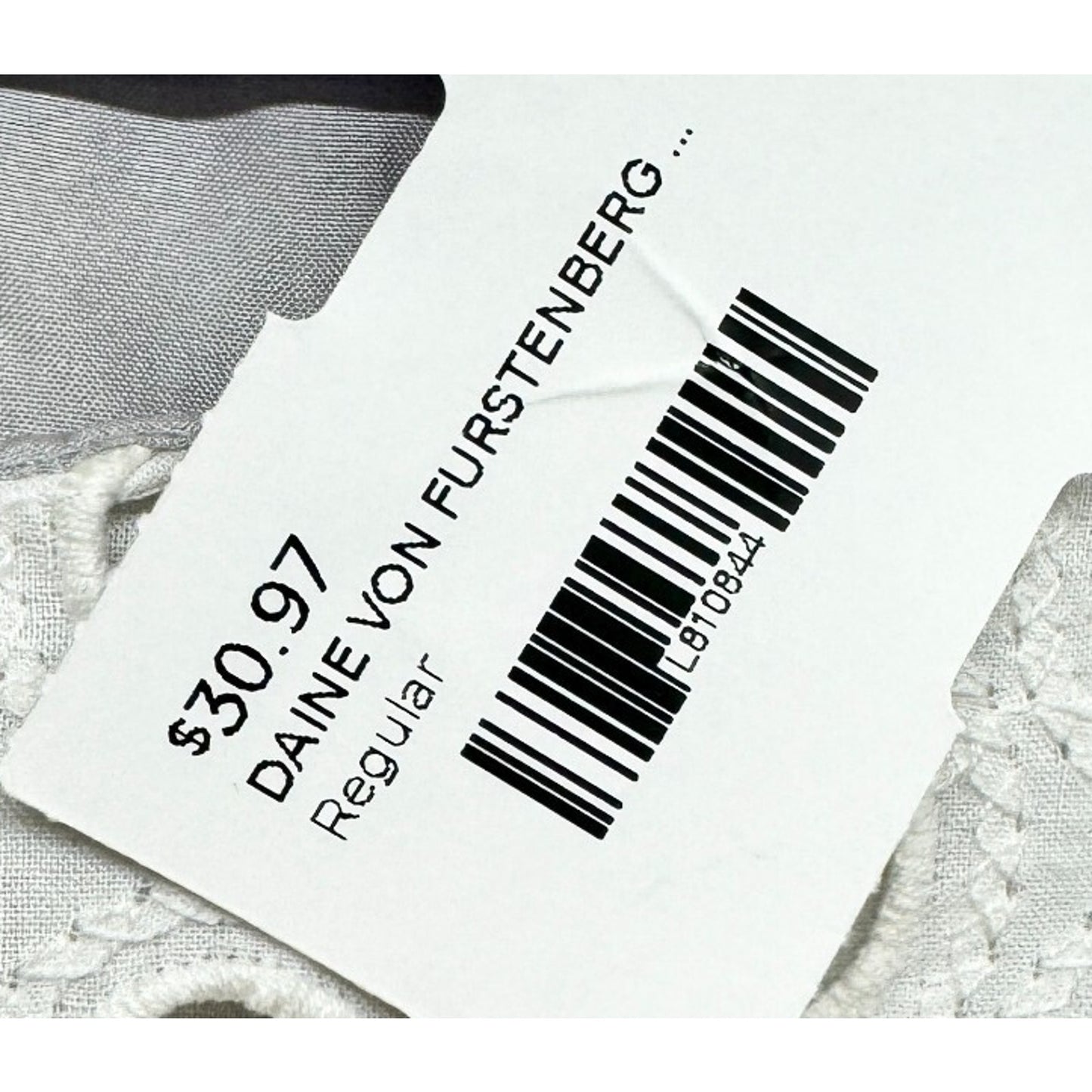 Diane Von Furstenberg Dress Women Size 4 White Double Pocket Carpreena Eyelet