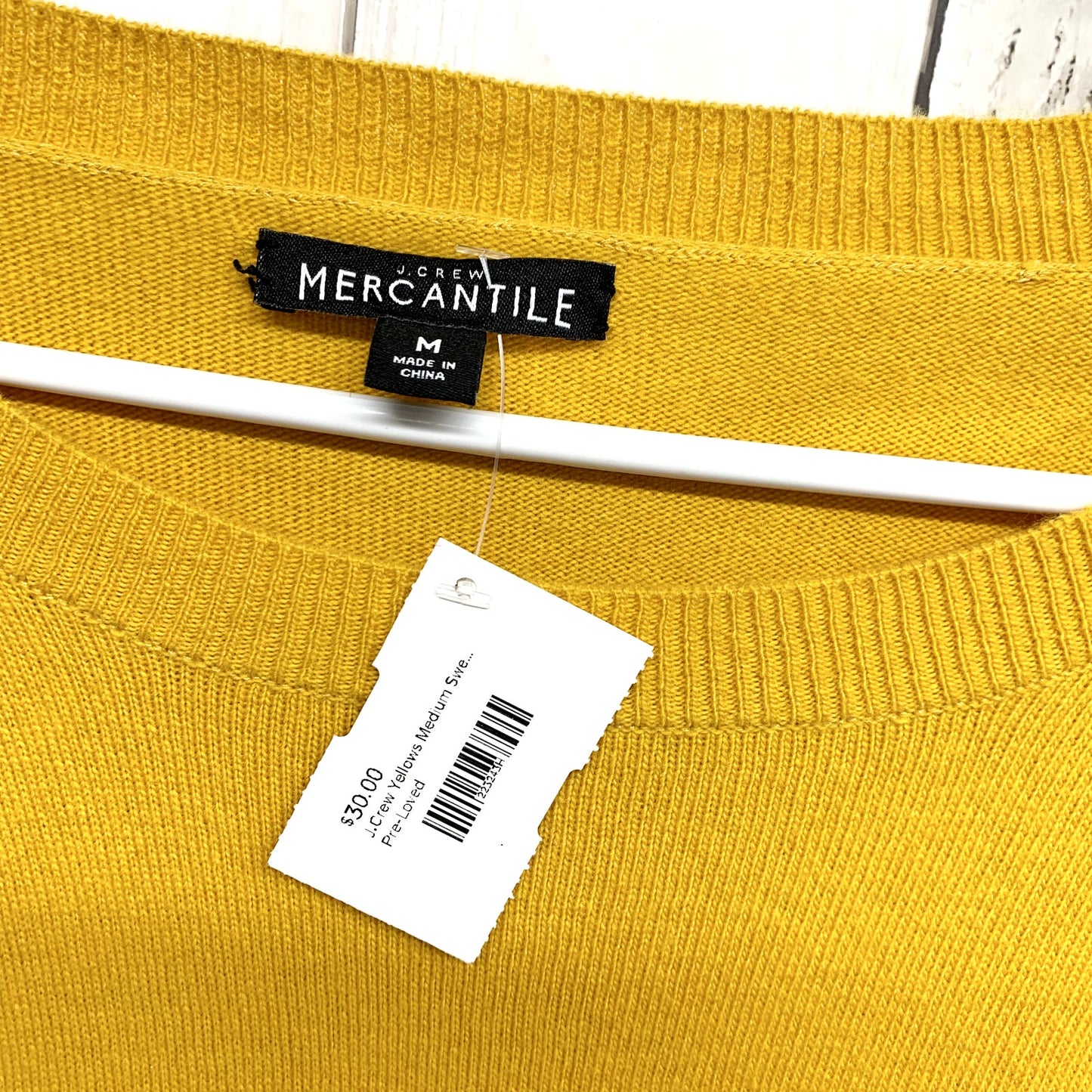 J.Crew Sweater Women Size M Mustard Yellow Cotton-Wool Long Sleeve Blend Teddie