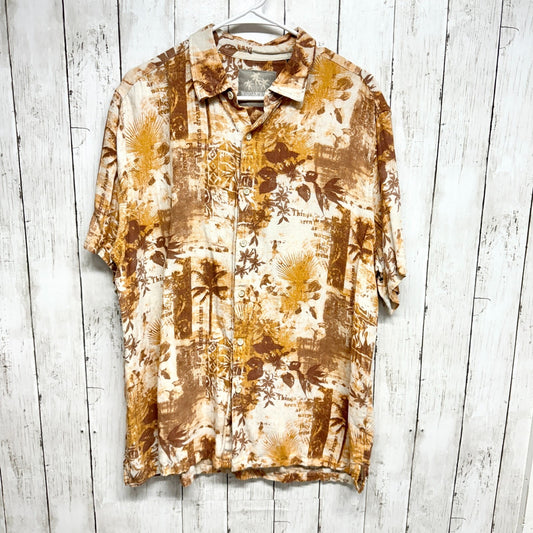 Margaritaville Mens Sz XL Short Sleeve Silk Shirt Hawaiian Jimmy Buffett Tropic