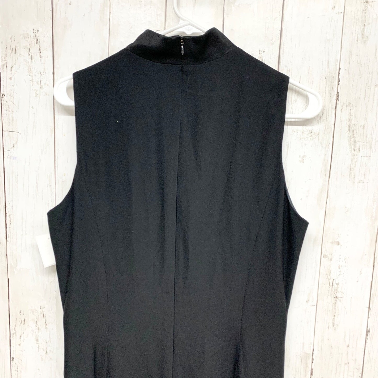 Evan-Picone Dress Women Size 12 Sleeve Button Front Maxi Black Business Casual