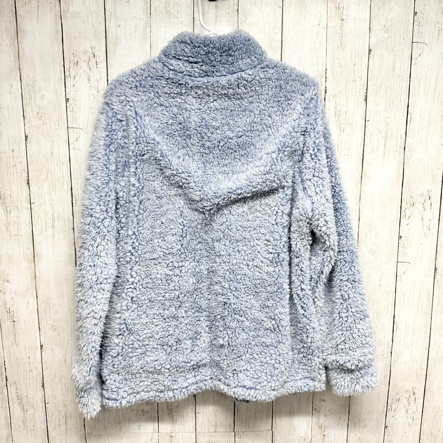 Weatherproof Sweater Women Size Large Blue Sherpa Fleece Quarter Zip Pullover